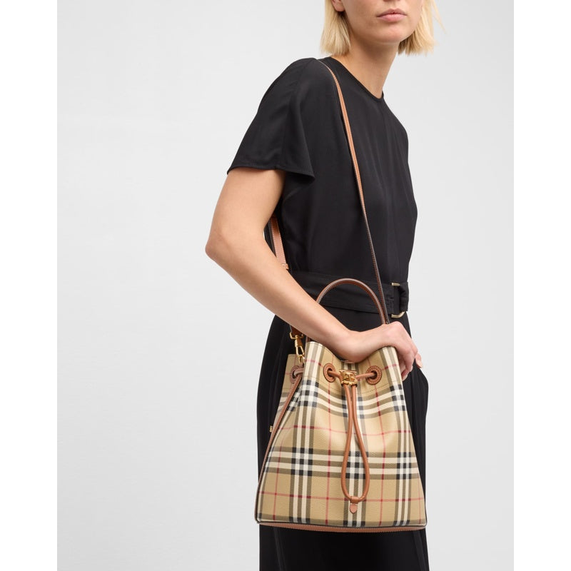 Bolsa Bucket Small Check Drawstring