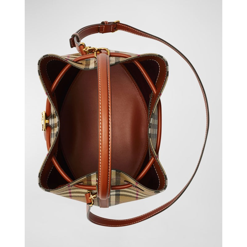 Bolsa Bucket Small Check Drawstring