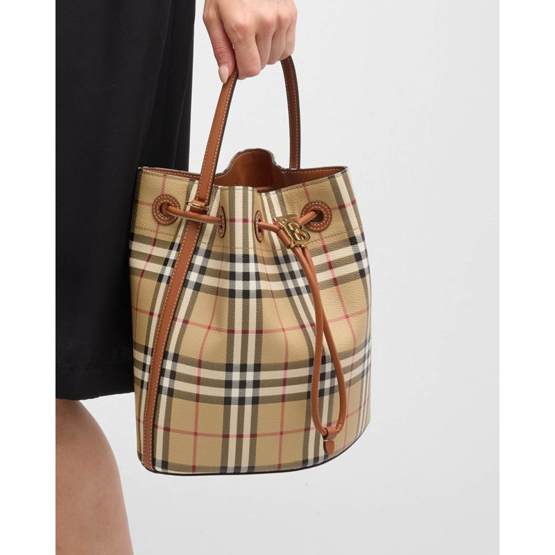Bolsa Bucket Small Check Drawstring