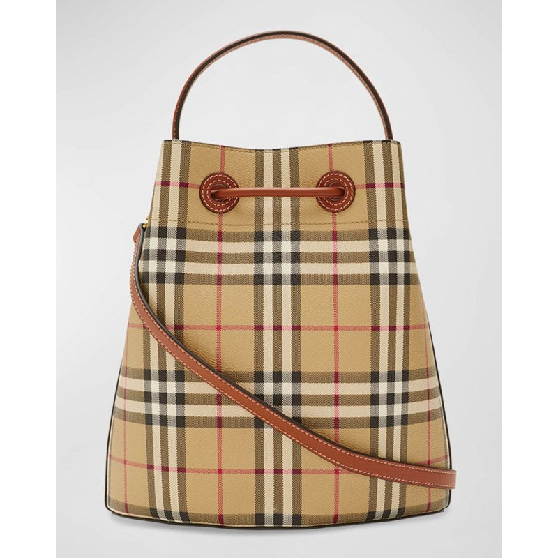 Bolsa Bucket Small Check Drawstring
