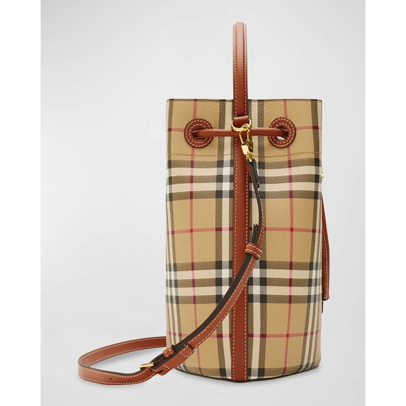 Bolsa Bucket Small Check Drawstring