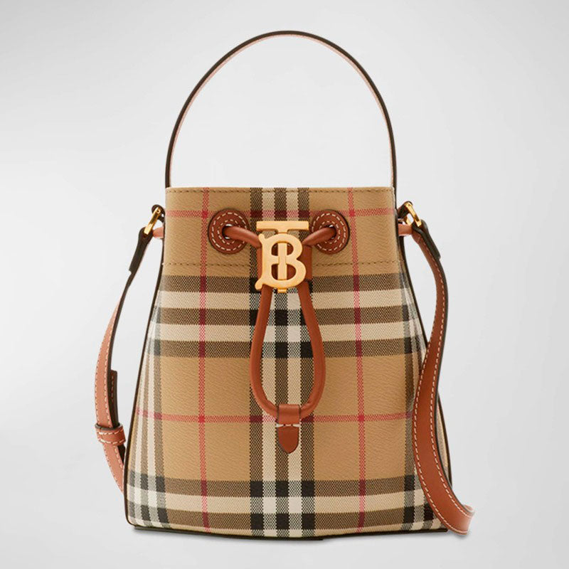 Bolsa Bucket Drawstring Check - Mercado de Luxo - O Maior E-Commerce de Bens, Produtos e Serviços de Luxo do Brasil.