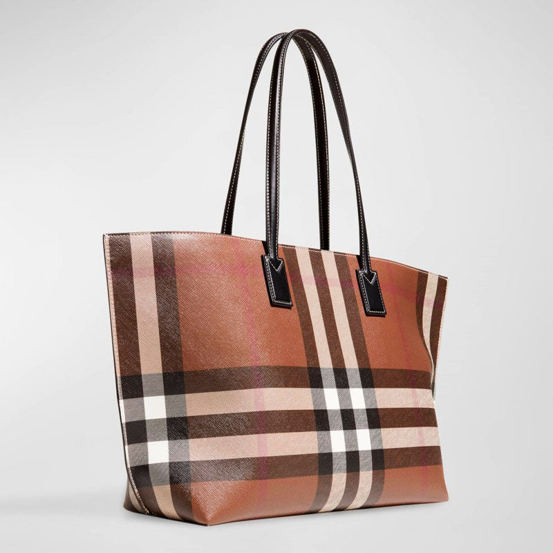 Bolsa Shopper Check E-Canvas - Mercado de Luxo - O Maior E-Commerce de Bens, Produtos e Serviços de Luxo do Brasil.