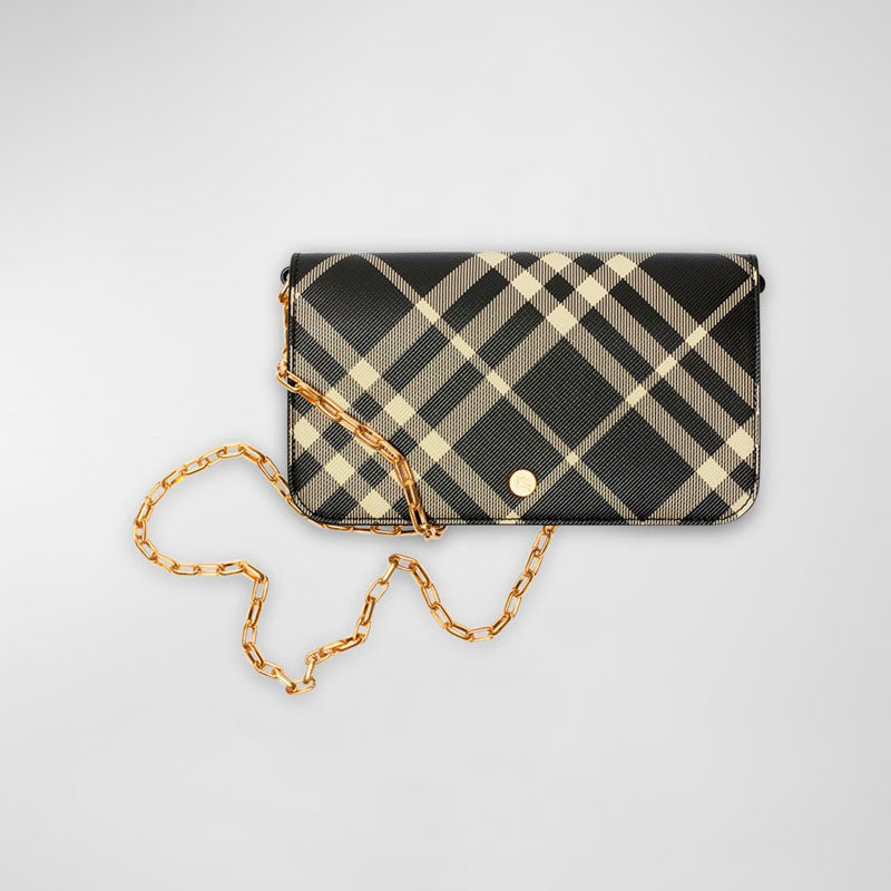 Bolsa Crossbody Check Canvas on Chain - Mercado de Luxo - O Maior E-Commerce de Bens, Produtos e Serviços de Luxo do Brasil.