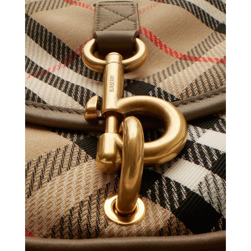 Bolsa Handle Clip Small Check Canvas