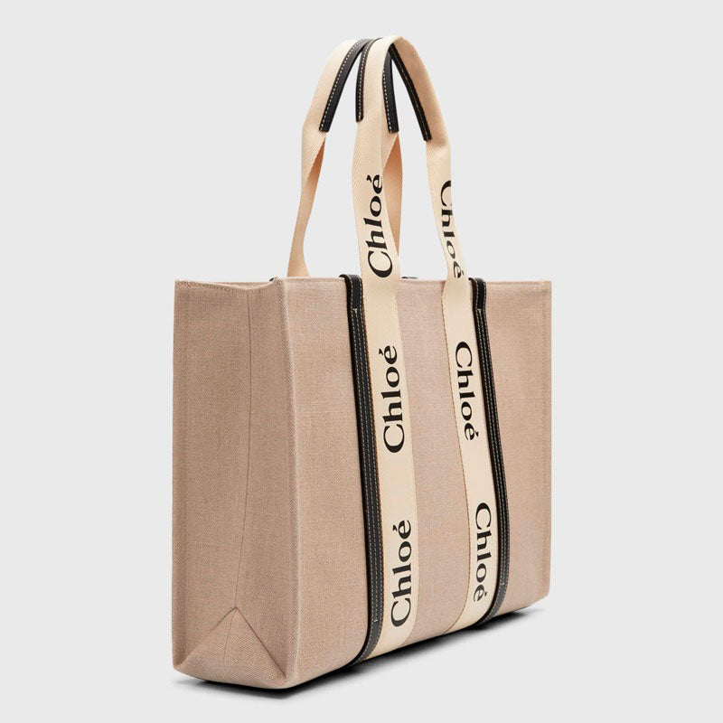 Bolsa Shopper Woody Large in Linen - Mercado de Luxo - O Maior E-Commerce de Bens, Produtos e Serviços de Luxo do Brasil.
