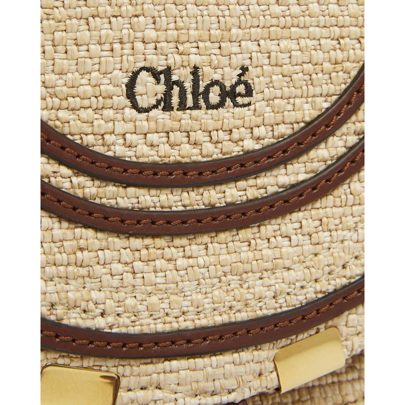 Bolsa Crossbody Marcie Flap Saddle in Raffia Fabric