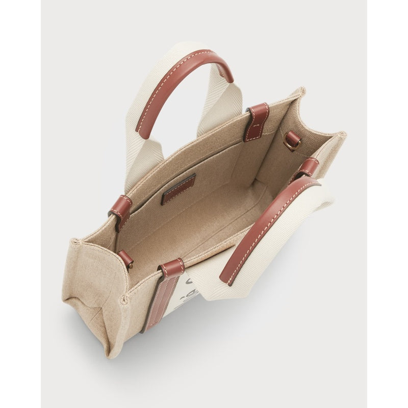 Bolsa Shopper Woody Small in Linen with Strap