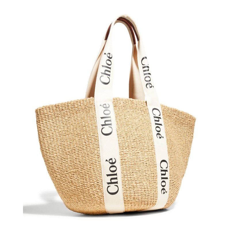 Bolsa Beach Woody Large Mifuko Basket in Fair Trade Paper Embellished with Linen