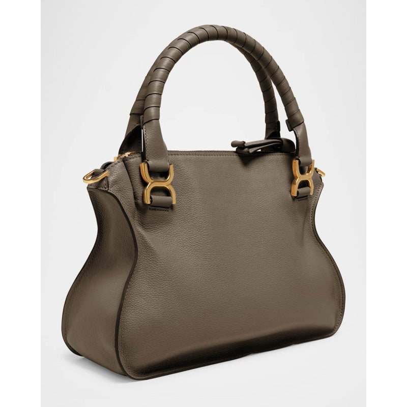 Bolsa Shoulder Marcie Small Double Carry Satchel in Shiny Calfskin
