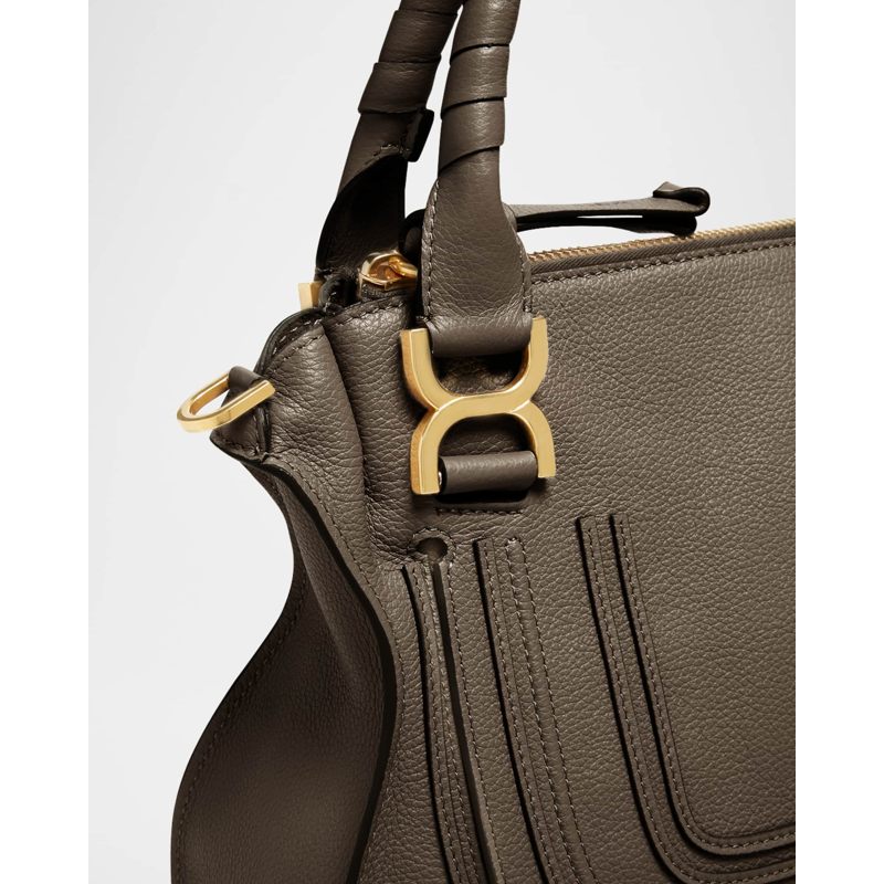 Bolsa Shoulder Marcie Small Double Carry Satchel in Shiny Calfskin