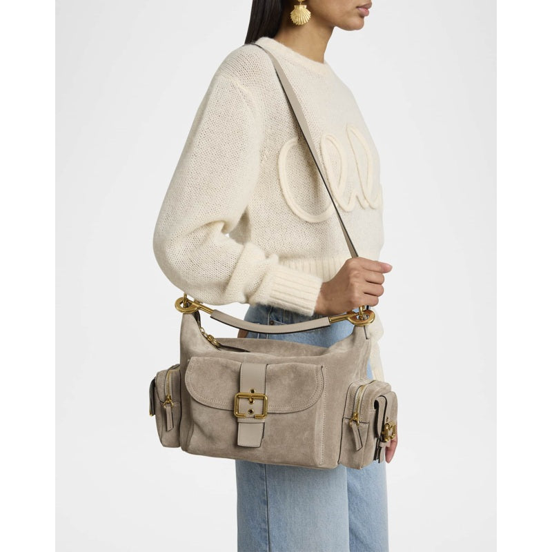 Bolsa Shoulder Medium Camera in Suede