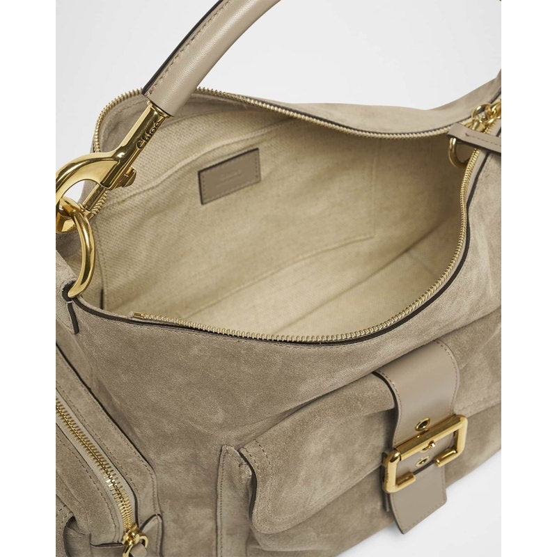 Bolsa Shoulder Medium Camera in Suede