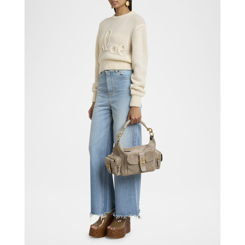 Bolsa Shoulder Medium Camera in Suede