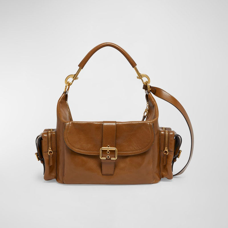 Bolsa Shoulder Camera Large in Natural Shiny Calfskin - Mercado de Luxo - O Maior E-Commerce de Bens, Produtos e Serviços de Luxo do Brasil.