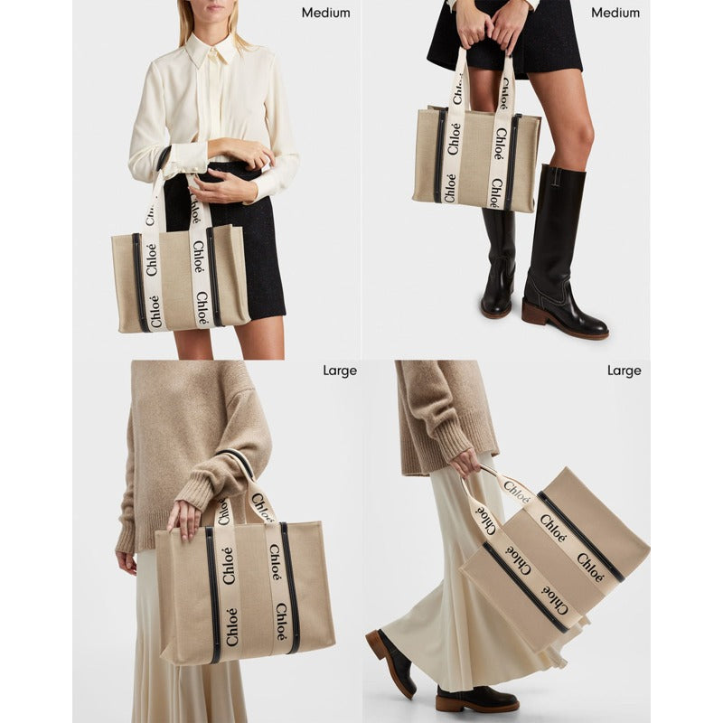 Bolsa Shopper Woody Medium with Logo Webbing in Canvas