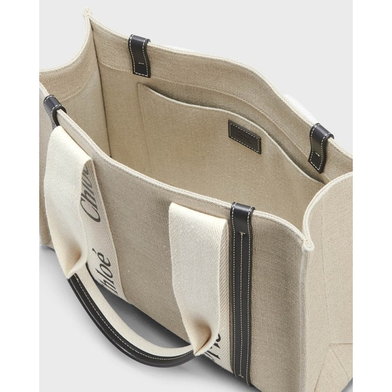 Bolsa Shopper Woody Medium with Logo Webbing in Canvas
