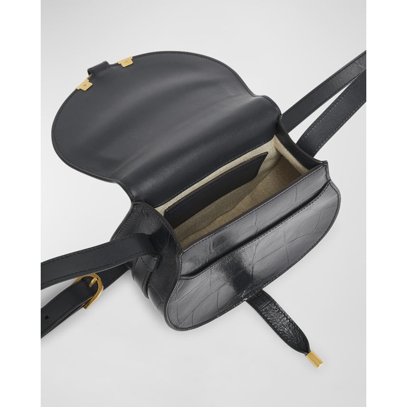 Bolsa Crossbody Marcie Small in Croc-Embossed Calfskin