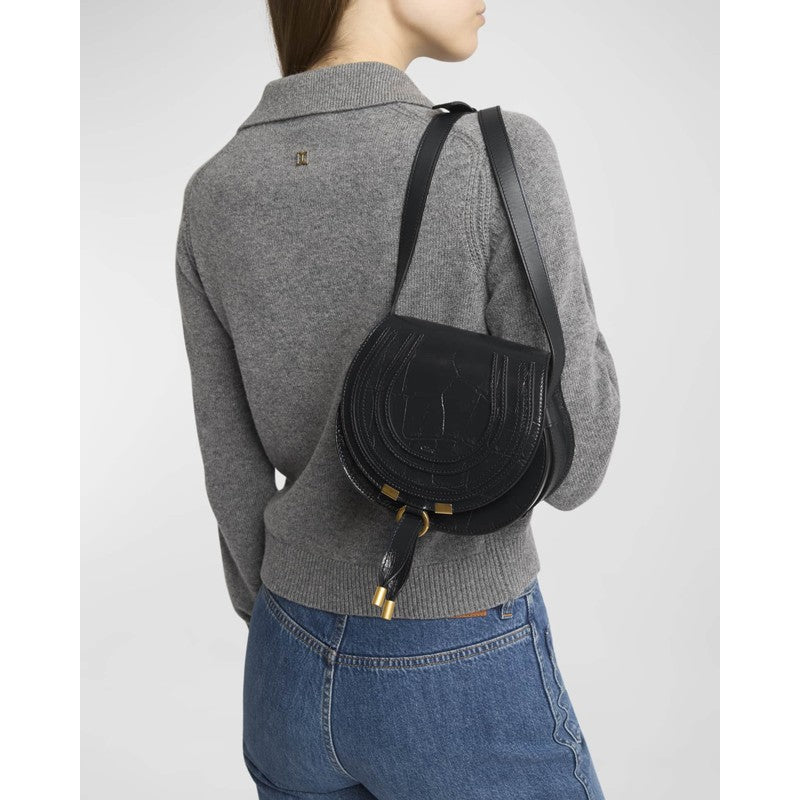 Bolsa Crossbody Marcie Small in Croc-Embossed Calfskin