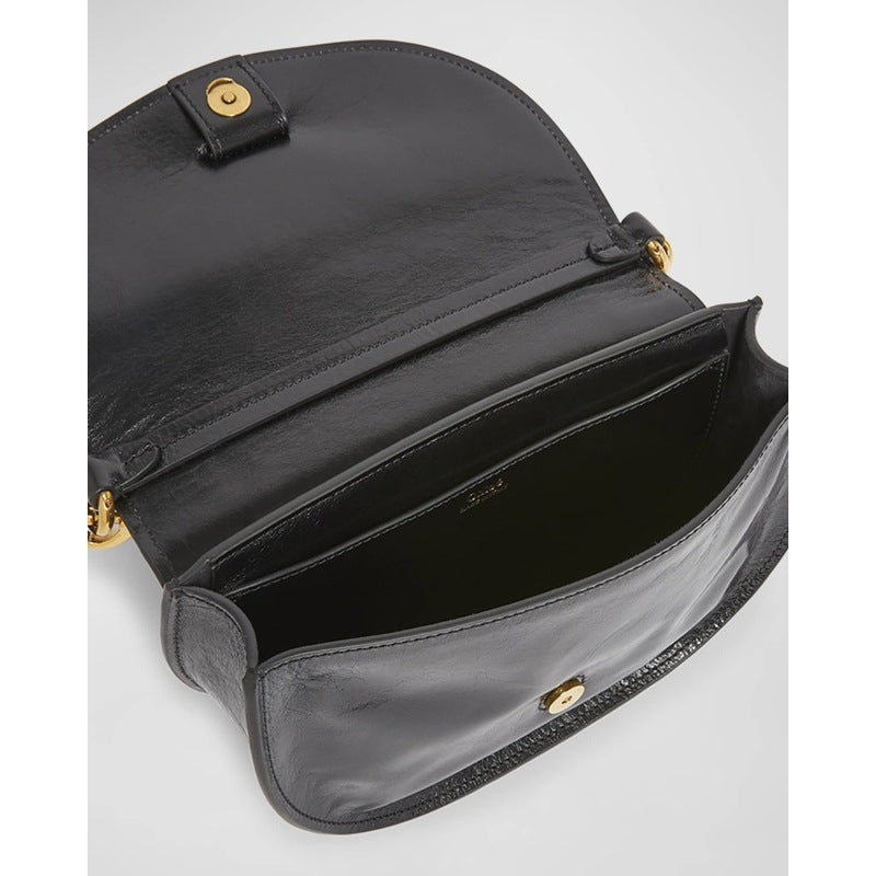 Bolsa Shoulder Marcie Flap in Shiny Calfskin