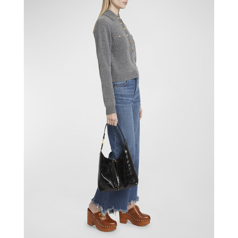 Bolsa Shoulder Marcie Small in Croc-Embossed