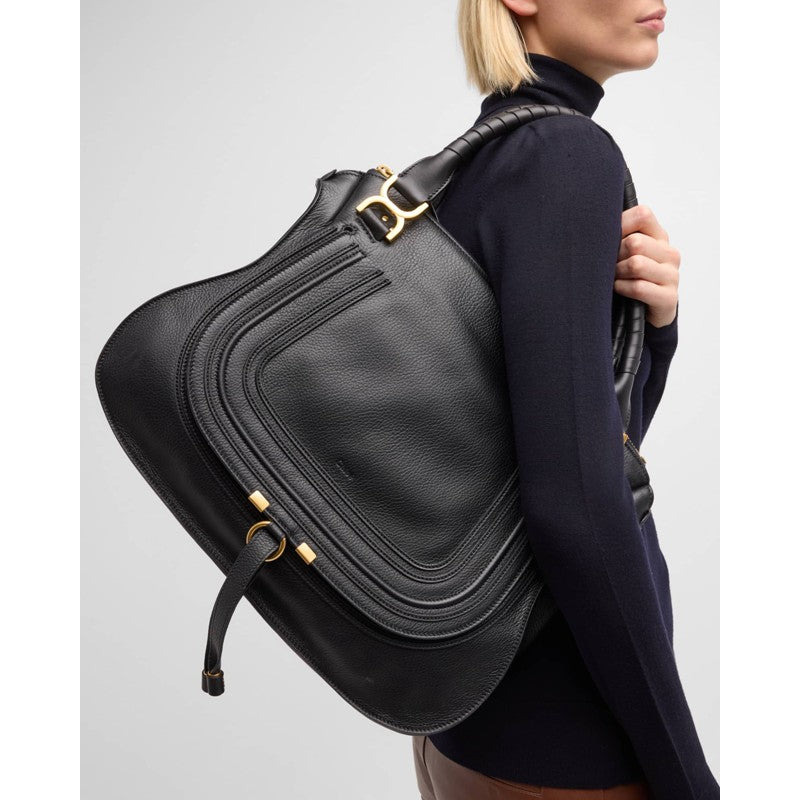 Bolsa Shoulder Marcie Large Double Carry Satchel in Grained
