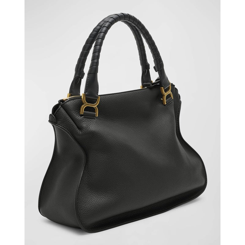 Bolsa Handle Marcie Large Double Carry Satchel in Grained