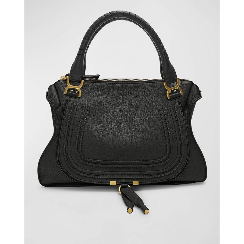 Bolsa Handle Marcie Large Double Carry Satchel in Grained