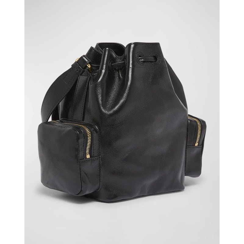 Bolsa Bucket Camera in Shiny Calfskin