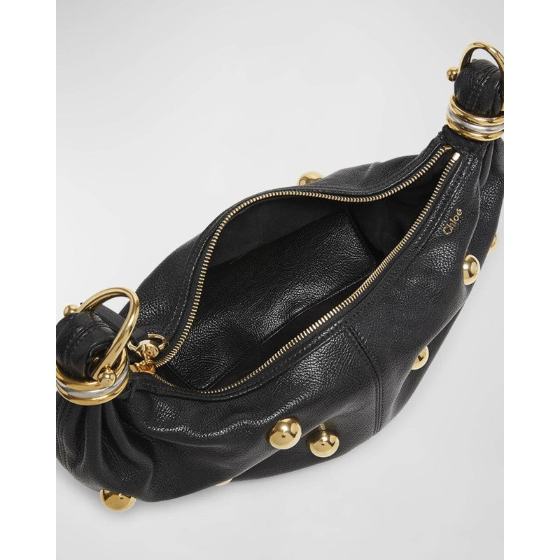 Bolsa Shoulder Bracelet Mini Studded in Grained Calfskin