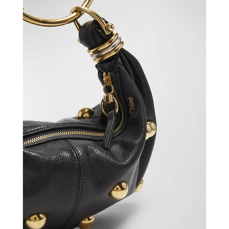 Bolsa Shoulder Bracelet Mini Studded in Grained Calfskin