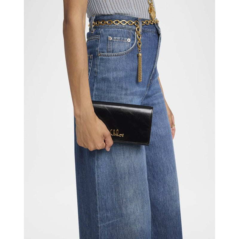 Bolsa Crossbody Iconic Flap on Chain in Shiny Calfskin