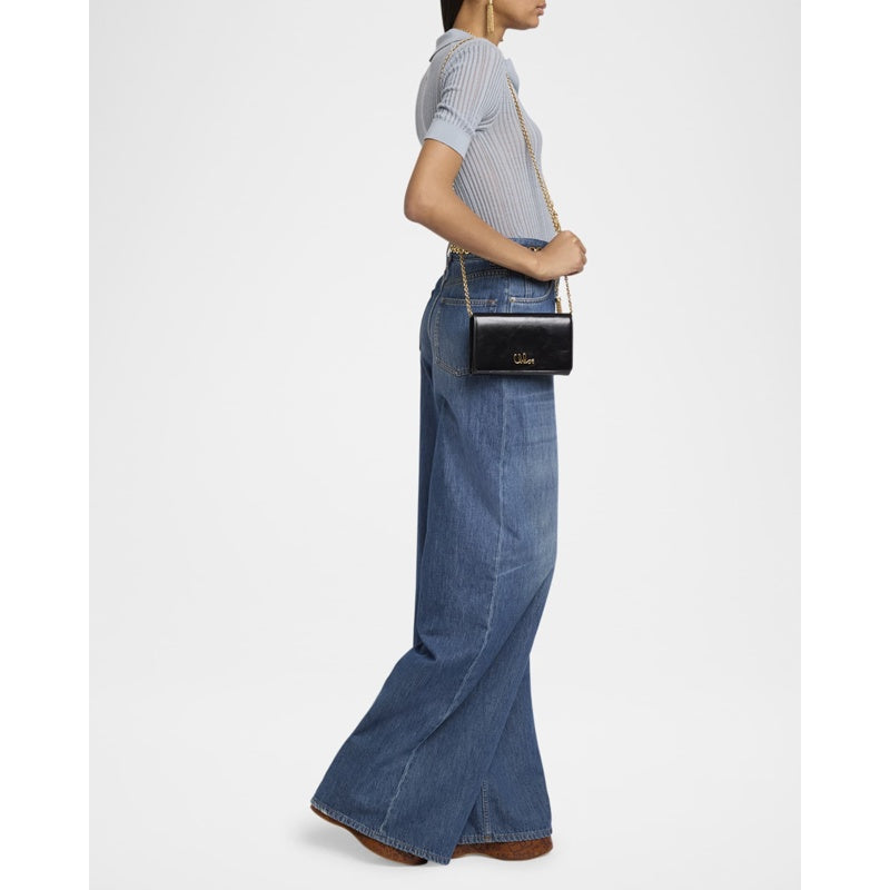 Bolsa Crossbody Iconic Flap on Chain in Shiny Calfskin