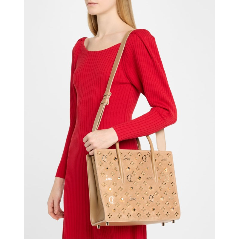 Bolsa Handle Paloma Medium  in Loubinthesky Suede