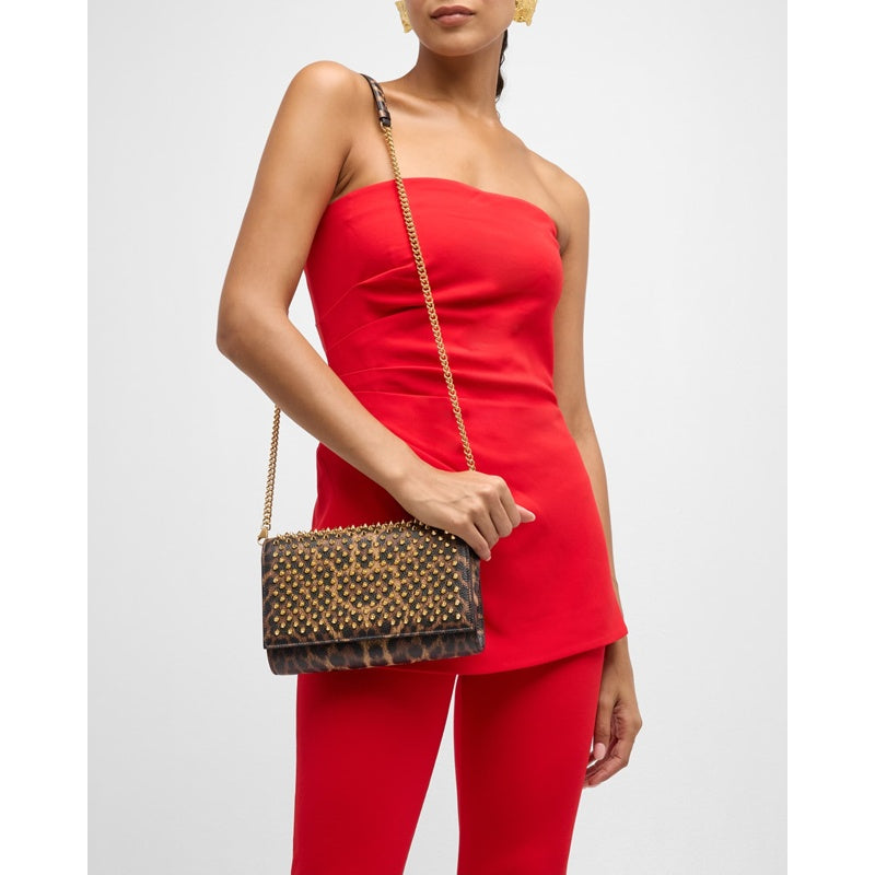 Bolsa Crossbody Paloma Spike Leopard-Print on Chain