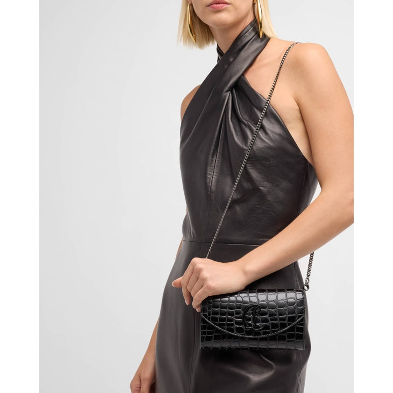 Bolsa Clutch Loubi54 on Chain in Alligator Embossed
