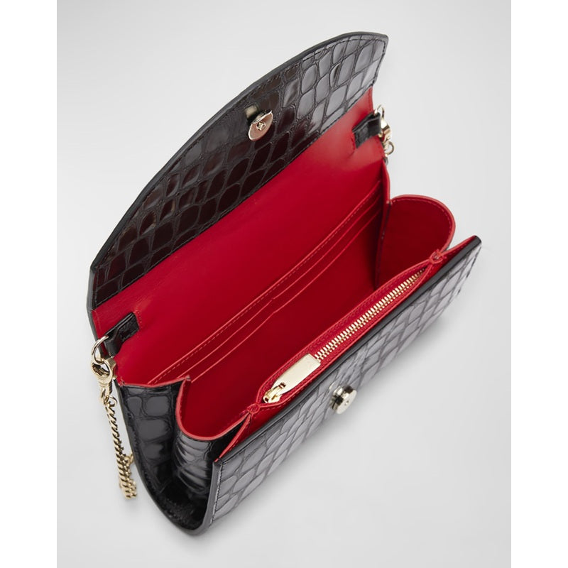 Bolsa Clutch Loubi54 on Chain in Alligator Embossed