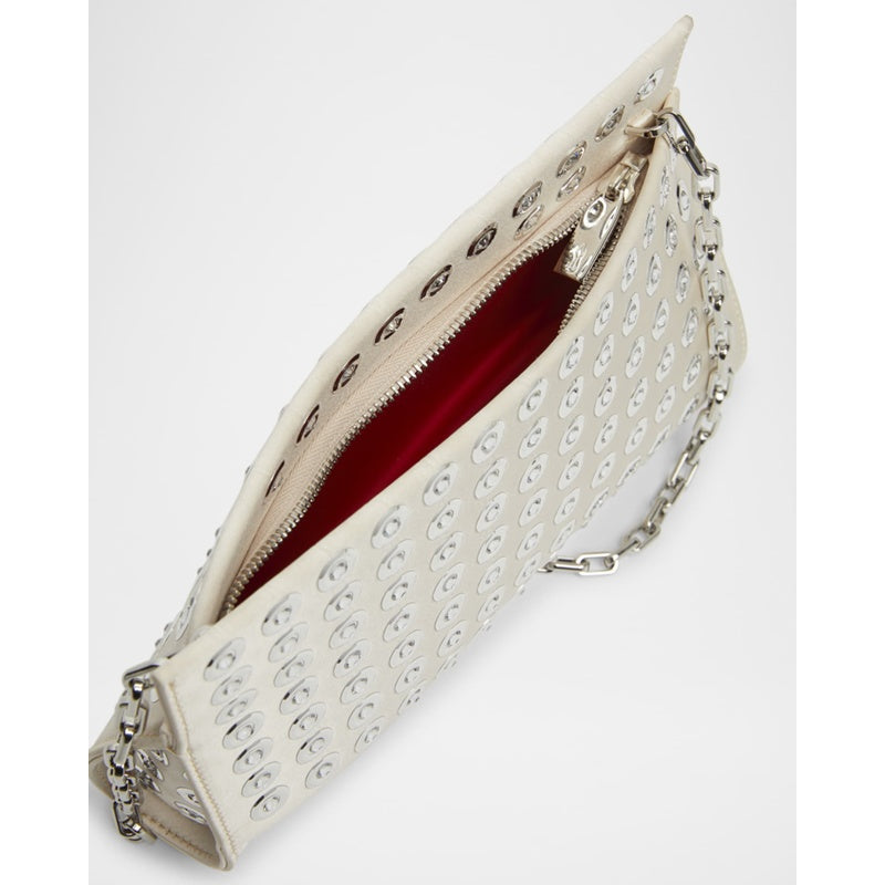 Bolsa Clutch Loubitwist Small Boum Mirror in Crepe Satin