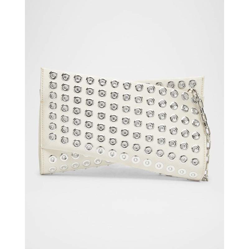 Bolsa Clutch Loubitwist Small Boum Mirror in Crepe Satin