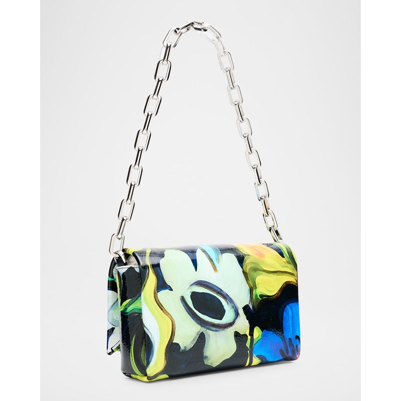 Bolsa Shoulder Loubi54 Small in Flower Strass Naplak