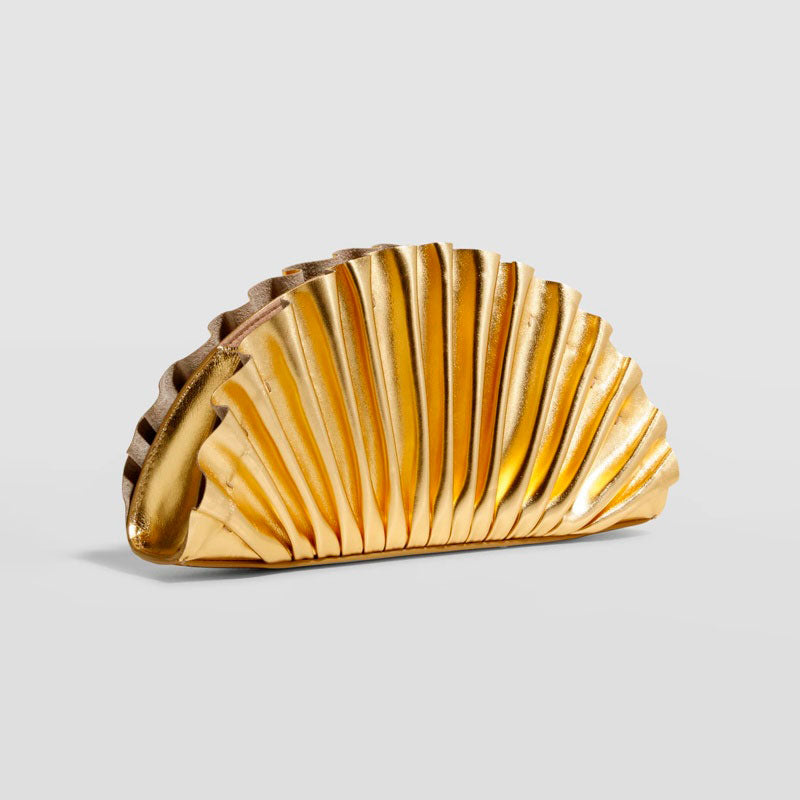 Bolsa Beach Nala Mini Pleated Metallic - Mercado de Luxo - O Maior E-Commerce de Bens, Produtos e Serviços de Luxo do Brasil.