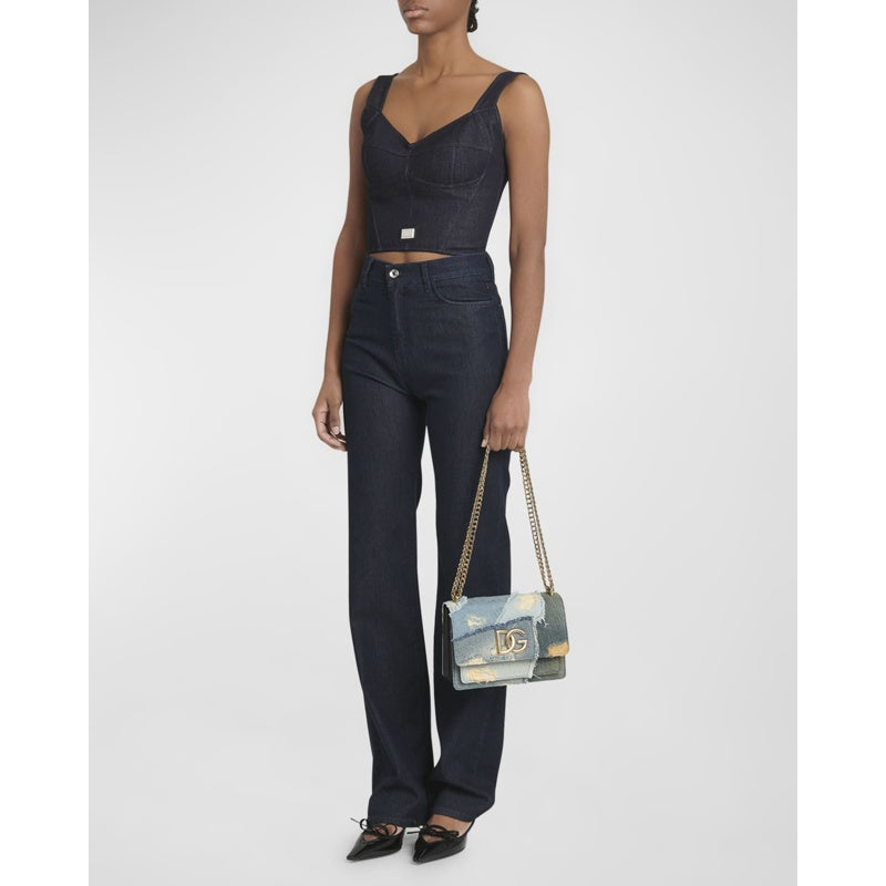 Bolsa Crossbody Patchwork Denim