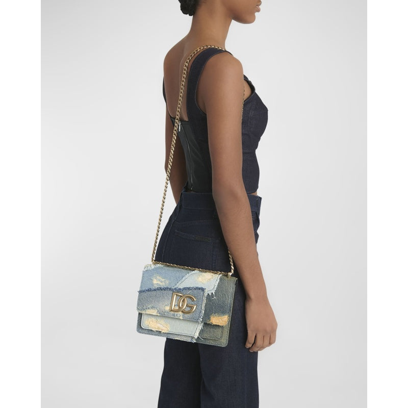 Bolsa Crossbody Patchwork Denim