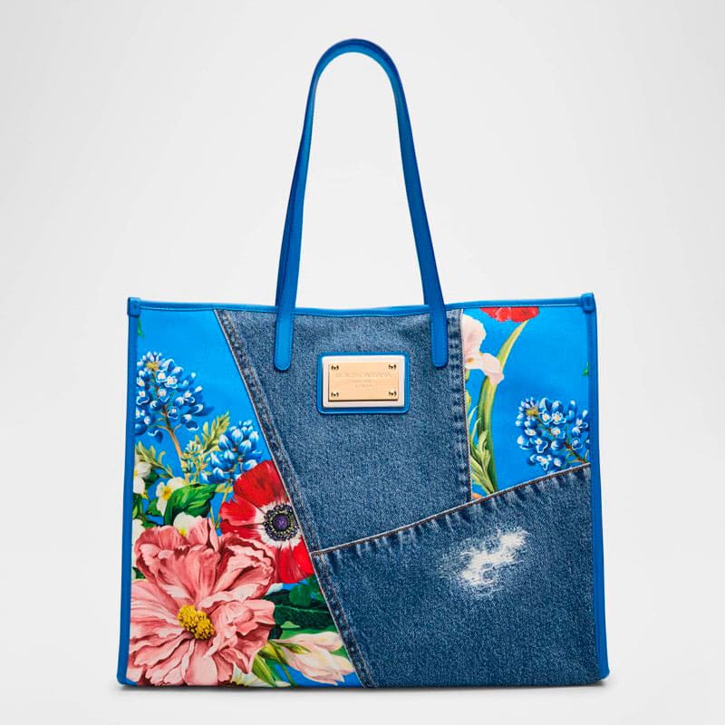 Bolsa Shopper Floral Denim - Mercado de Luxo - O Maior E-Commerce de Bens, Produtos e Serviços de Luxo do Brasil.