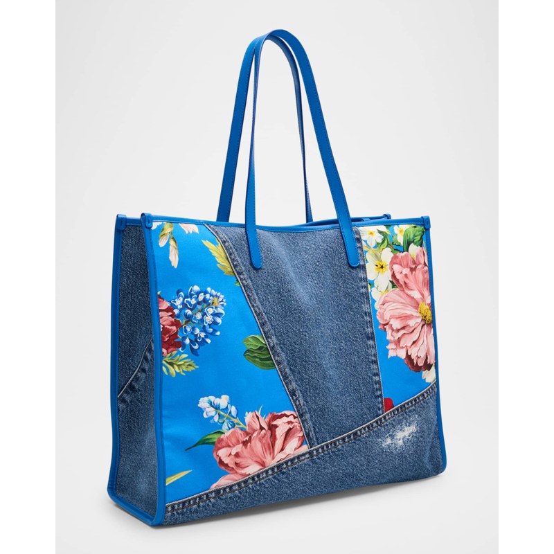 Bolsa Shopper Floral Denim