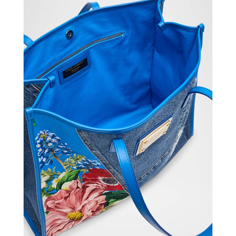 Bolsa Shopper Floral Denim