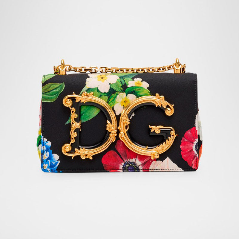 Bolsa Shoulder DG Girls Floral Flap Chain - Mercado de Luxo - O Maior E-Commerce de Bens, Produtos e Serviços de Luxo do Brasil.