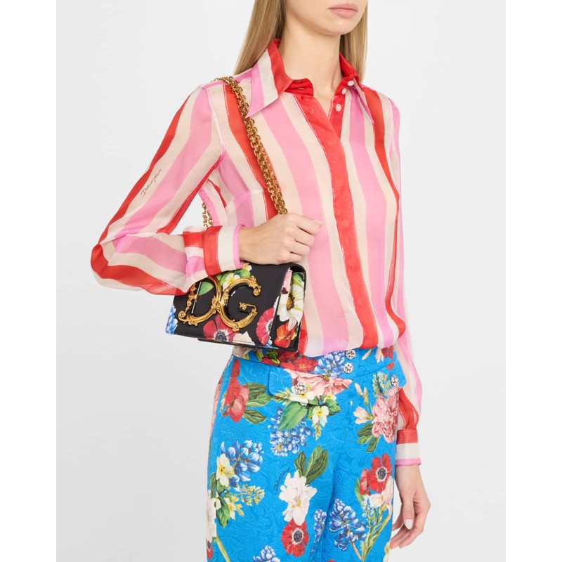 Bolsa Shoulder DG Girls Floral Flap Chain