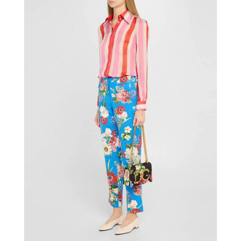 Bolsa Shoulder DG Girls Floral Flap Chain