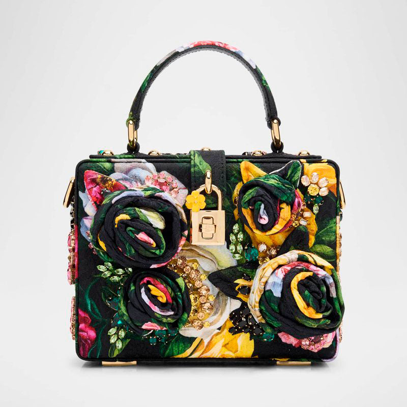 Bolsa Handle Flower Brocade Embellished Box  - Mercado de Luxo - O Maior E-Commerce de Bens, Produtos e Serviços de Luxo do Brasil.